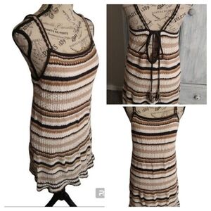 American Eagle Crotchet lined tassel dress Xs Y2k Cottage Core Feminine Boho